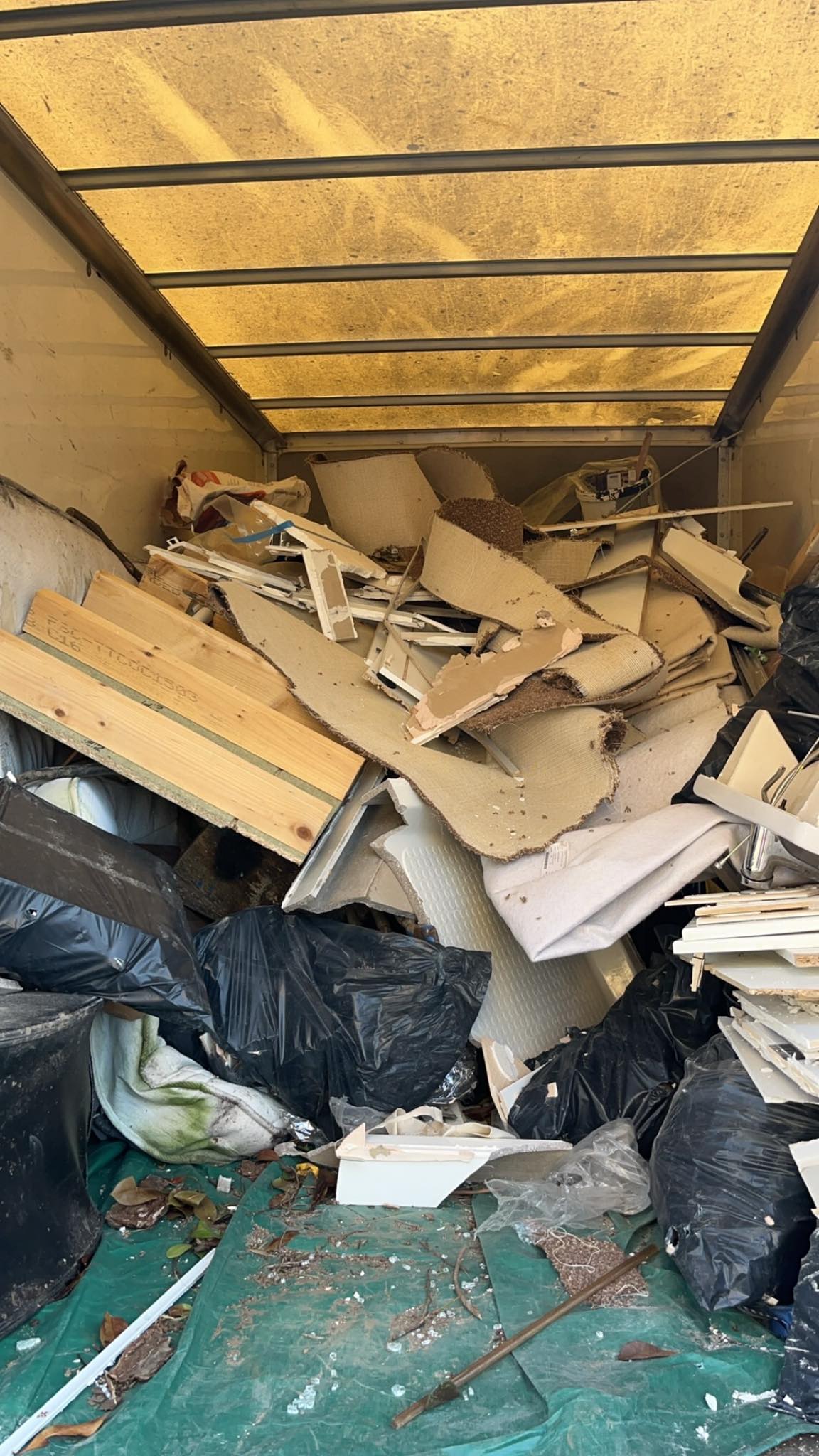Construction waste from a house