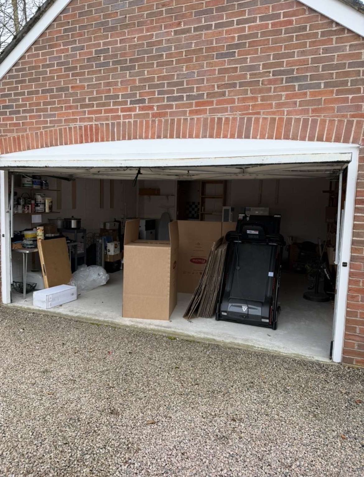 Items in a garage ready to be removed