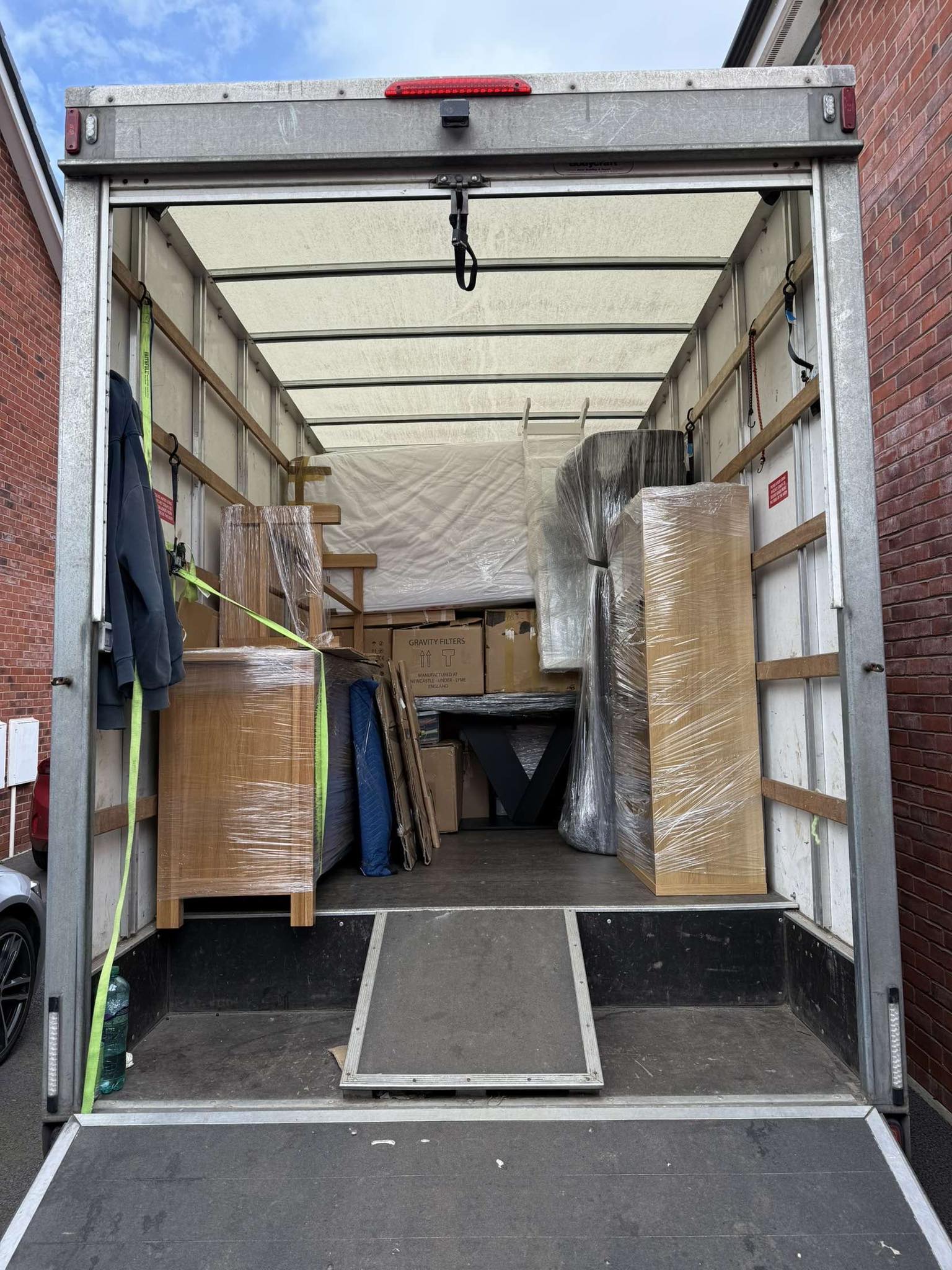 Removal van packed with furniture